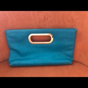 Turquoise blue clutch
